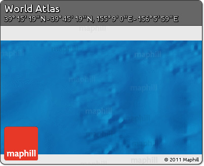 Physical 3D Map of the Area around 39° 30' 19" N, 155° 37' 30" E