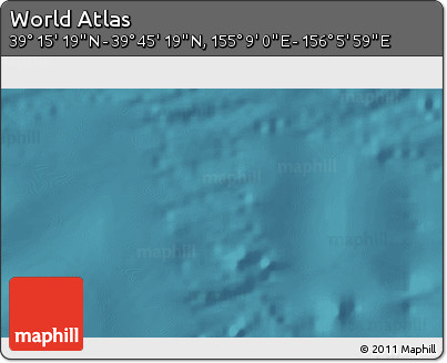 Satellite 3D Map of the Area around 39° 30' 19" N, 155° 37' 30" E