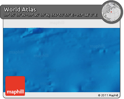 Physical 3D Map of the Area around 39° 30' 19" N, 157° 19' 29" E