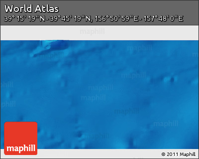 Physical 3D Map of the Area around 39° 30' 19" N, 157° 19' 29" E