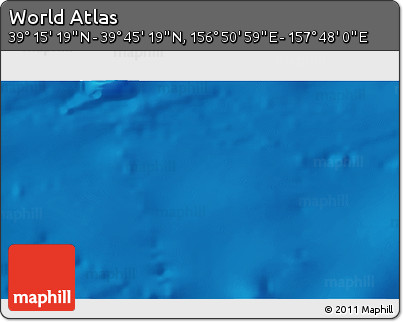 Physical 3D Map of the Area around 39° 30' 19" N, 157° 19' 29" E