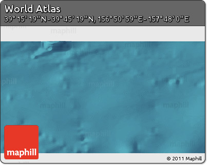 Satellite 3D Map of the Area around 39° 30' 19" N, 157° 19' 29" E
