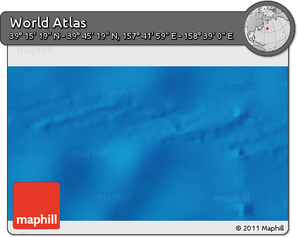 Physical 3D Map of the Area around 39° 30' 19" N, 158° 10' 30" E