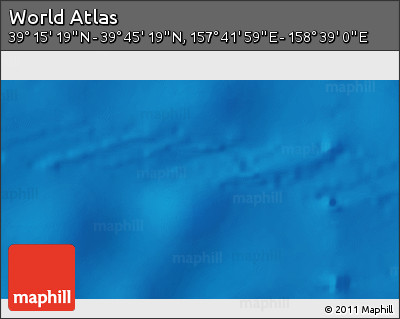 Physical 3D Map of the Area around 39° 30' 19" N, 158° 10' 30" E
