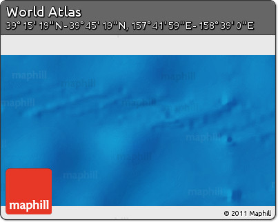 Physical 3D Map of the Area around 39° 30' 19" N, 158° 10' 30" E