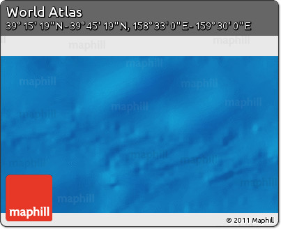 Physical 3D Map of the Area around 39° 30' 19" N, 159° 1' 30" E