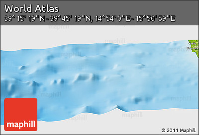 Physical Panoramic Map of the Area around 39° 30' 19" N, 15° 22' 30" E