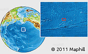 Physical Location Map of the area around 39° 30' 19" N, 163° 7' 30" W