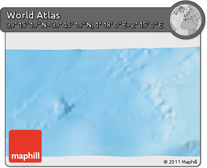 Physical 3D Map of the Area around 39° 30' 19" N, 1° 46' 29" E