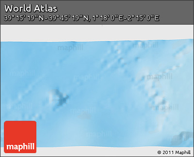 Physical 3D Map of the Area around 39° 30' 19" N, 1° 46' 29" E