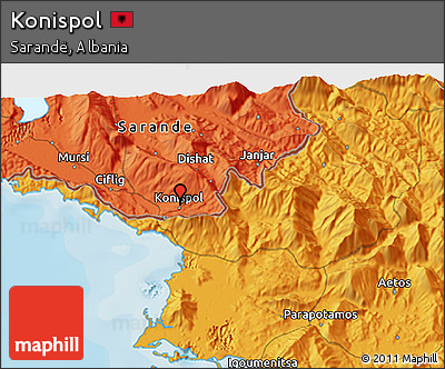 Political 3D Map of Konispol