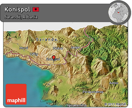 Satellite 3D Map of Konispol
