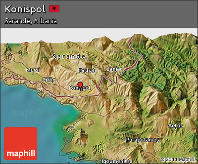 Satellite 3D Map of Konispol
