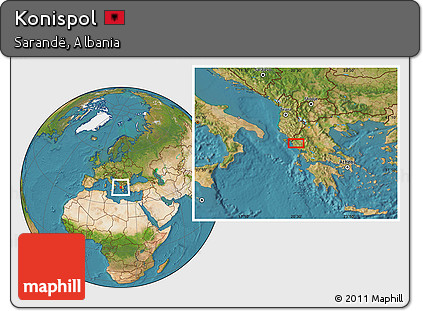 Satellite Location Map of Konispol
