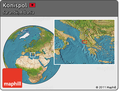 Satellite Location Map of Konispol