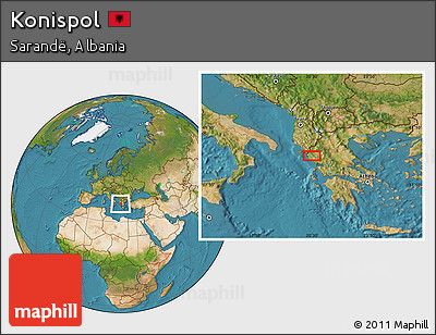 Satellite Location Map of Konispol