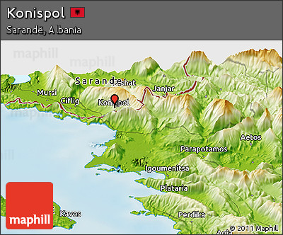 Physical Panoramic Map of Konispol