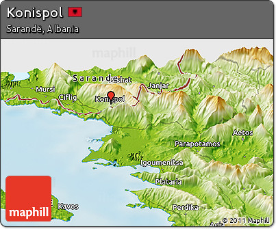Physical Panoramic Map of Konispol