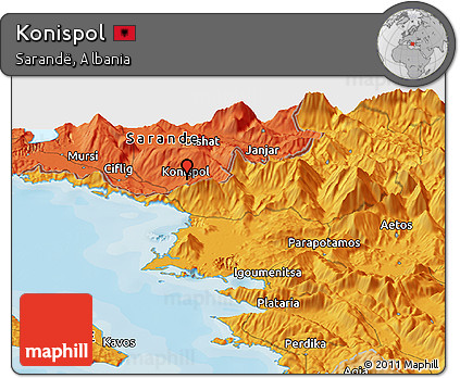 Political Panoramic Map of Konispol