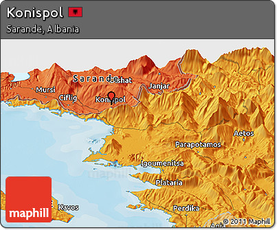 Political Panoramic Map of Konispol
