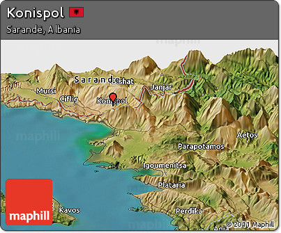Satellite Panoramic Map of Konispol