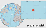 Gray Location Map of the area around 39° 30' 19" N, 22° 1' 29" W