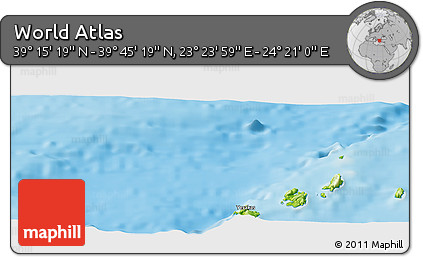 Physical Panoramic Map of the Area around 39° 30' 19" N, 23° 52' 30" E