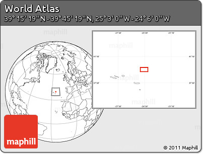 Blank Location Map of the Area around 39° 30' 19" N, 24° 34' 30" W