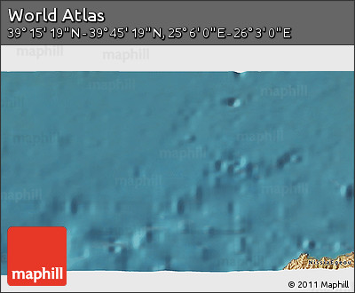 Satellite 3D Map of the Area around 39° 30' 19" N, 25° 34' 30" E
