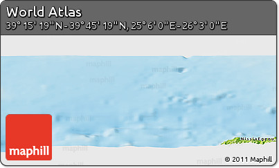 Physical Panoramic Map of the Area around 39° 30' 19" N, 25° 34' 30" E