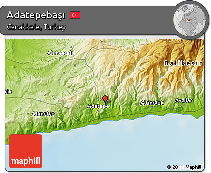 Physical 3D Map of Adatepebaşı