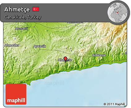 Physical 3D Map of Ahmetçe