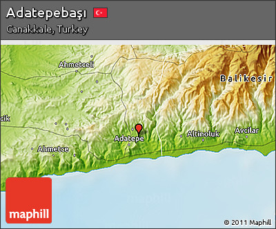 Physical 3D Map of Adatepebaşı
