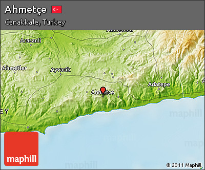 Physical 3D Map of Ahmetçe