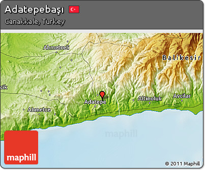 Physical 3D Map of Adatepebaşı