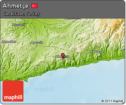 Physical 3D Map of Ahmetçe