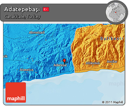 Political 3D Map of Adatepebaşı