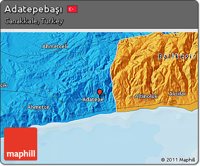 Political 3D Map of Adatepebaşı