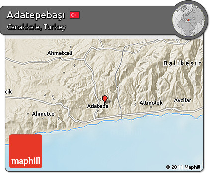Shaded Relief 3D Map of Adatepebaşı