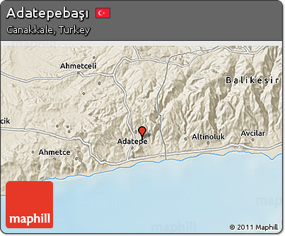 Shaded Relief 3D Map of Adatepebaşı