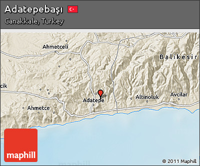 Shaded Relief 3D Map of Adatepebaşı