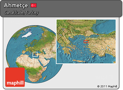 Satellite Location Map of Ahmetçe
