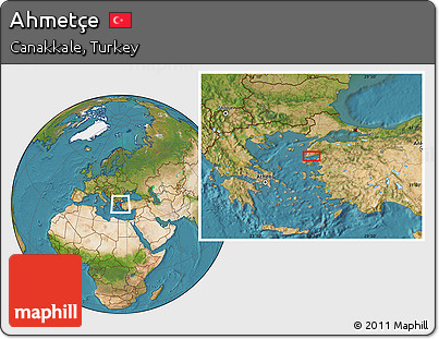 Satellite Location Map of Ahmetçe