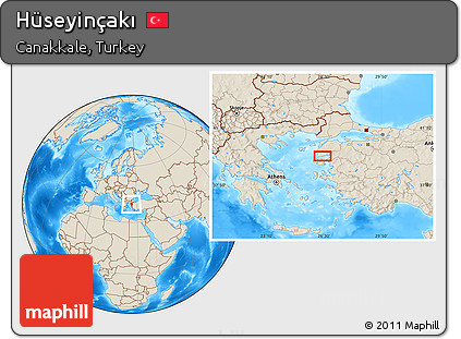 Shaded Relief Location Map of Hüseyinçakı