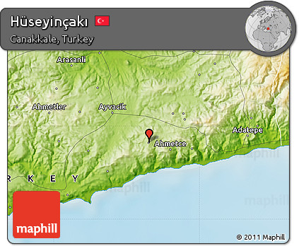 Physical Map of Hüseyinçakı