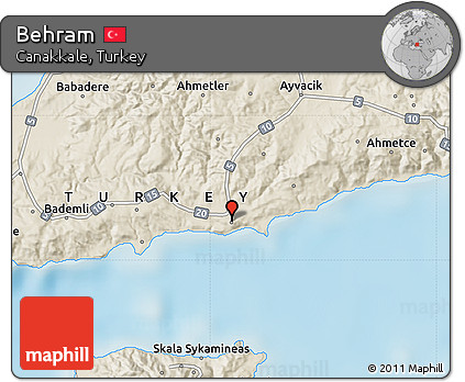 Shaded Relief Map of Behram