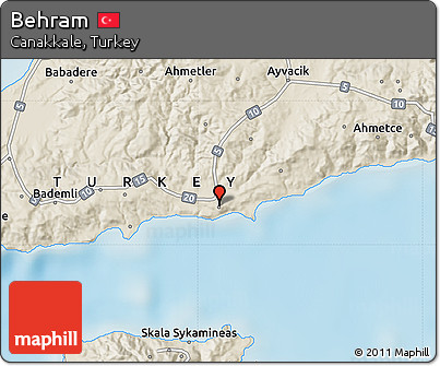 Shaded Relief Map of Behram