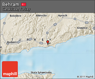 Shaded Relief Map of Behram