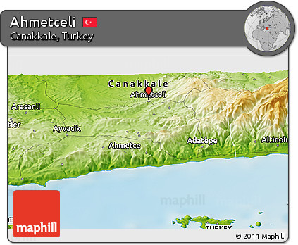 Physical Panoramic Map of Ahmetceli