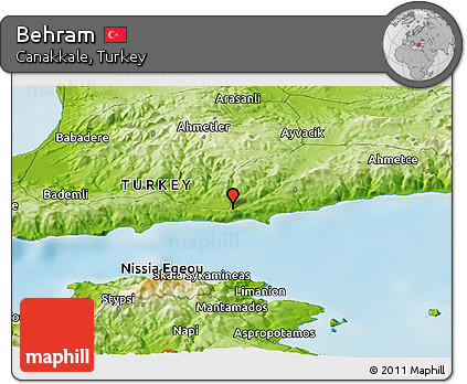 Physical Panoramic Map of Behram